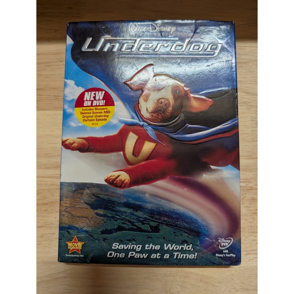 Disney Underdog DVD Kids Movie One Size Blue Good Slipcover Special Features